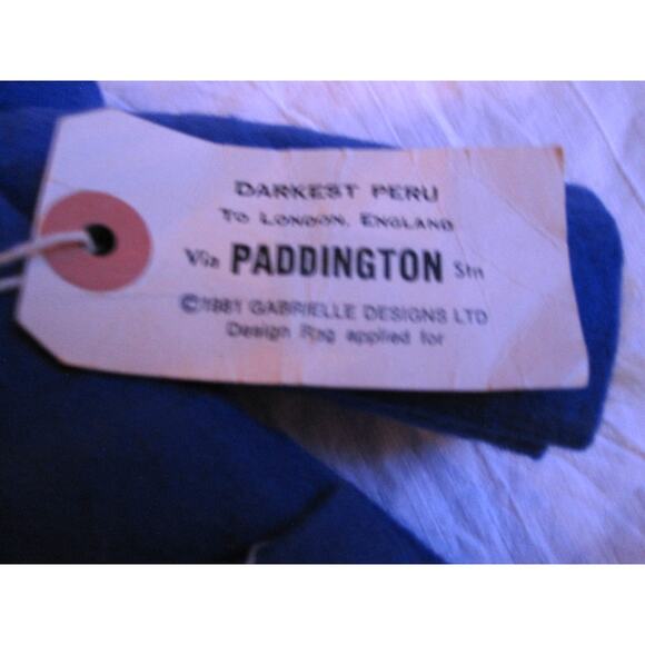 Paddington Bear Plush Doll Gabrielle Designs England 1981 Blue Raincoat Vintage! - Picture 3 of 6